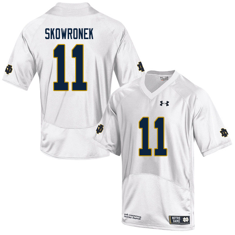 Men's NCAA Notre Dame Fighting Irish #11 Ben Skowronek Stitched College Under Armour Authentic White Football Jersey ZD10Y48QL